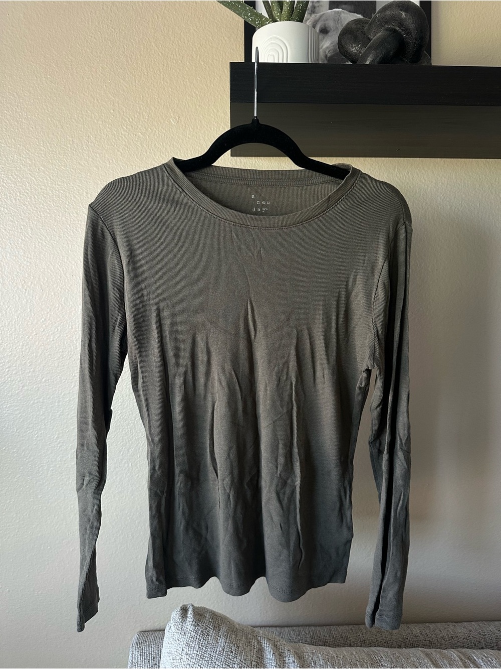 a new day Olive Green Long-Sleeve Crewneck Top